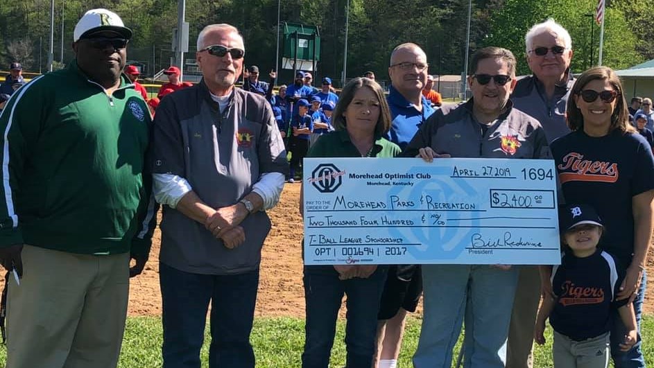 Presentation of check for Morehead T-Ball league